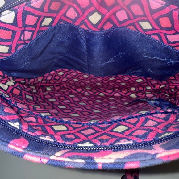 Vera Bradley Triple Zip Hipster crossbody in the retired Katalina Pink pattern. - Picture 8 of 14